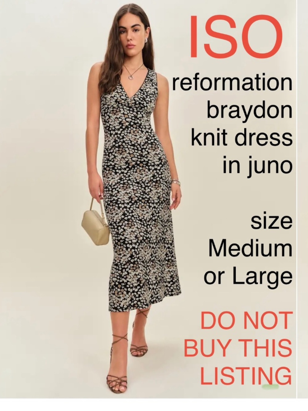 ISO: Reformation Braydon Knit Dress in Juno
